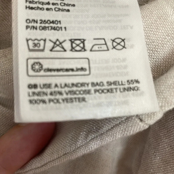 H&M linen blend women’s size 4 shorts with belt darts oatmeal cream small S - Picture 4 of 7